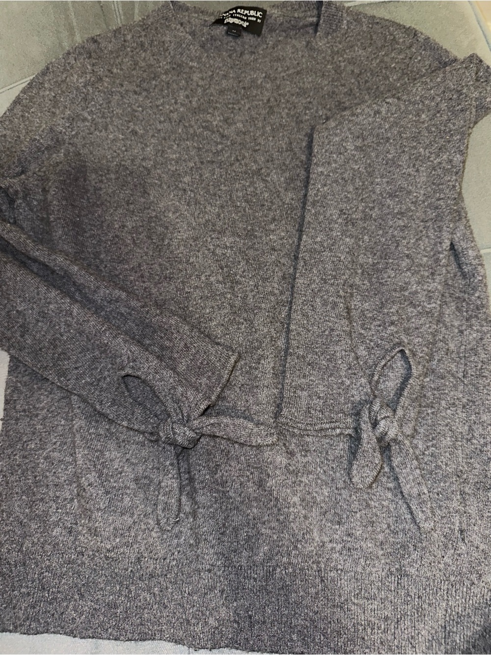 Banana Republic Gray Knit Sweater with Tie Details
